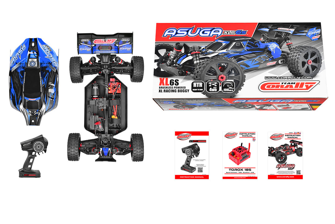 Team Corally - ASUGA XLR 6S - RTR - Blue - Brushless Power 6S