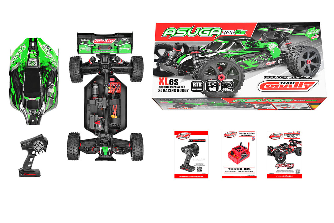 Team Corally - ASUGA XLR 6S - RTR - Green - Brushless Power 6S
