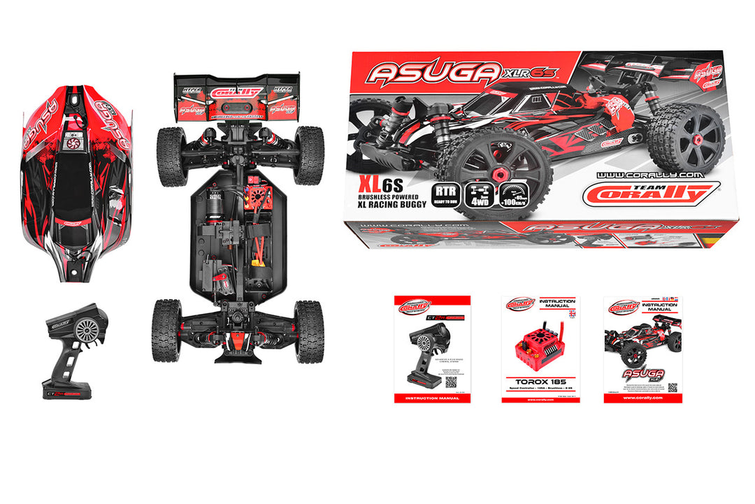 Team Corally - ASUGA XLR 6S - RTR - Red - Brushless Power 6S